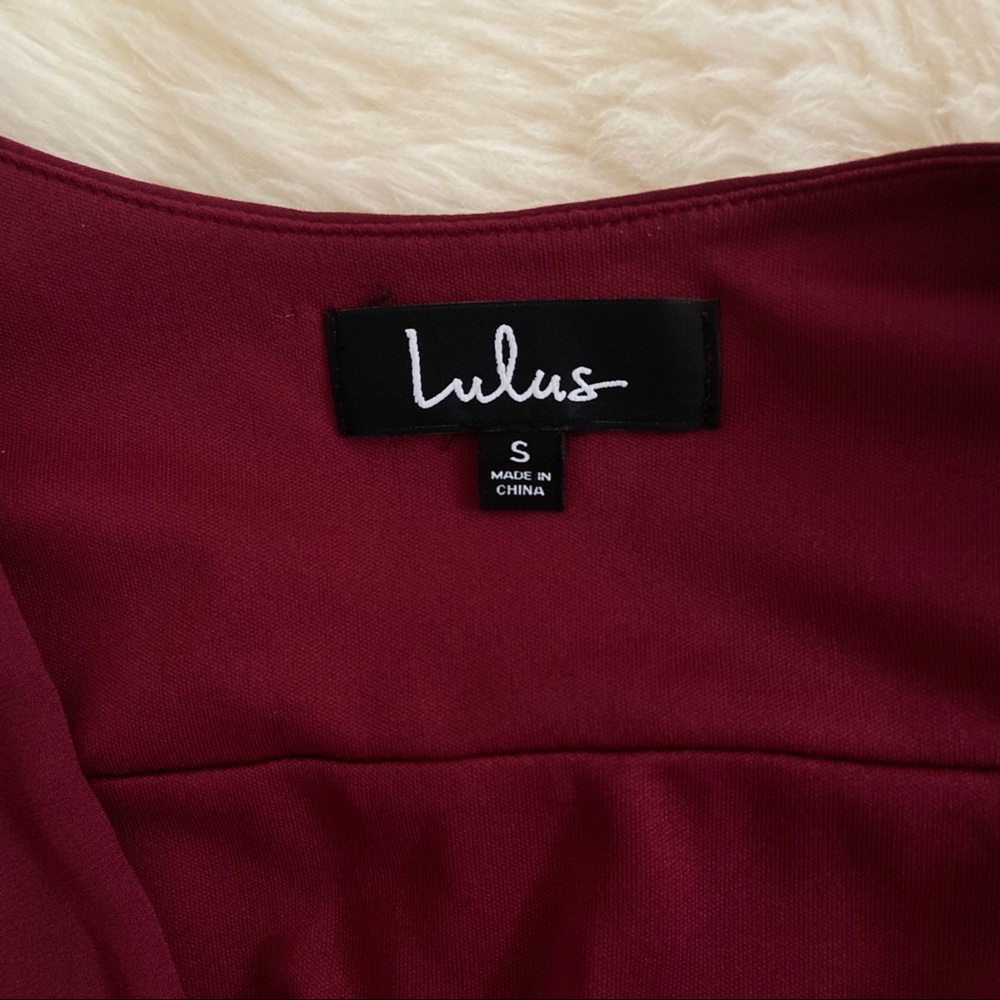 Lulus Absolute Affection Burgundy Wrap Dress Size… - image 8